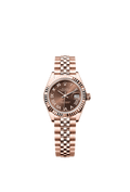 Rolex Lady-Datejust 28 Everose Fluted / Jubilee / Chocolate Roman — Ref. 279175