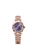 Rolex Lady-Datejust 28 Everose Fluted/ President / Aubergine Diamond — Ref. 279175