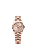 Rolex Lady-Datejust 28 Rose Gold / Fluted / Rose / President — Ref. 279175