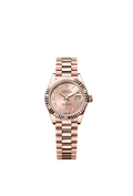 Rolex Lady-Datejust 28 Rose Gold / Fluted / Rose - Roman / President — Ref. 279175