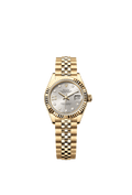 Rolex Lady-Datejust 28 Yellow Gold Fluted / Jubilee / Silver Diamond — Ref. 279178