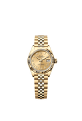 Rolex Lady-Datejust 28 Yellow Gold Fluted / Jubilee / Champagne Roman — Ref. 279178