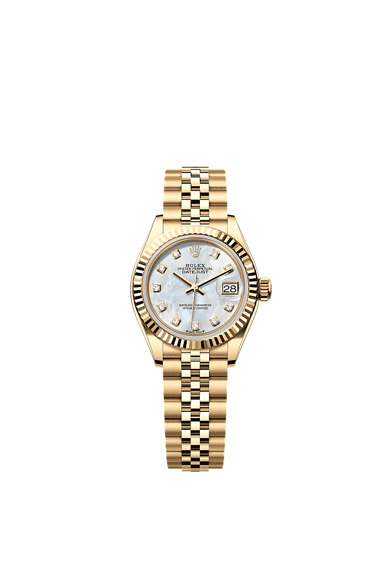 Rolex Lady-Datejust 28 Yellow Gold Fluted / Jubilee / MOP — Ref. 279178