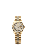 Rolex Lady-Datejust 28 Yellow Gold Fluted / Jubilee / Paved Roman — Ref. 279178