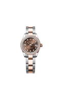 Rolex - Lady-Datejust 28 Rolesor Rose Diamond / Oyster / Chocolate Diamond — Ref. 279381RBR
