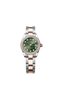 Rolex - Lady-Datejust 28 Rolesor Rose Diamond / Oyster / Olive Diamond — Ref. 279381RBR