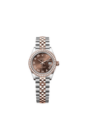 Rolex - Lady-Datejust 28 Rolesor Rose Diamond / Jubilee / Chocolate Roman — Ref. 279381RBR