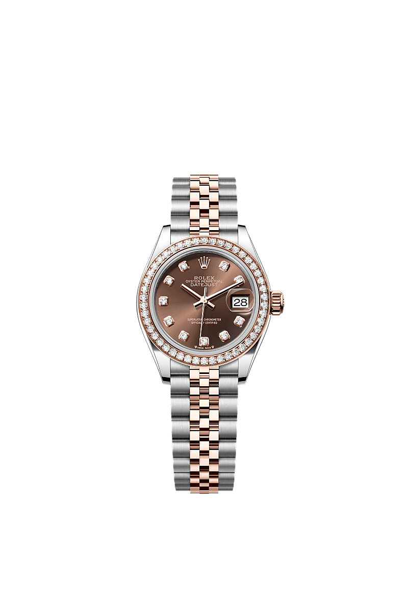 Rolex - Lady-Datejust 28 Rolesor Rose Diamond / Jubilee / Chocolate Diamond — Ref. 279381RBR