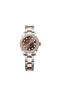 Rolex - Lady-Datejust 28 Rolesor Rose Diamond / Oyster / Chocolate Diamond — Ref. 279381RBR