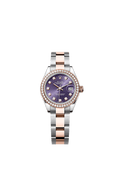 Rolex - Lady-Datejust 28 Rolesor Rose Diamond / Oyster / Aubergine Diamond — Ref. 279381RBR
