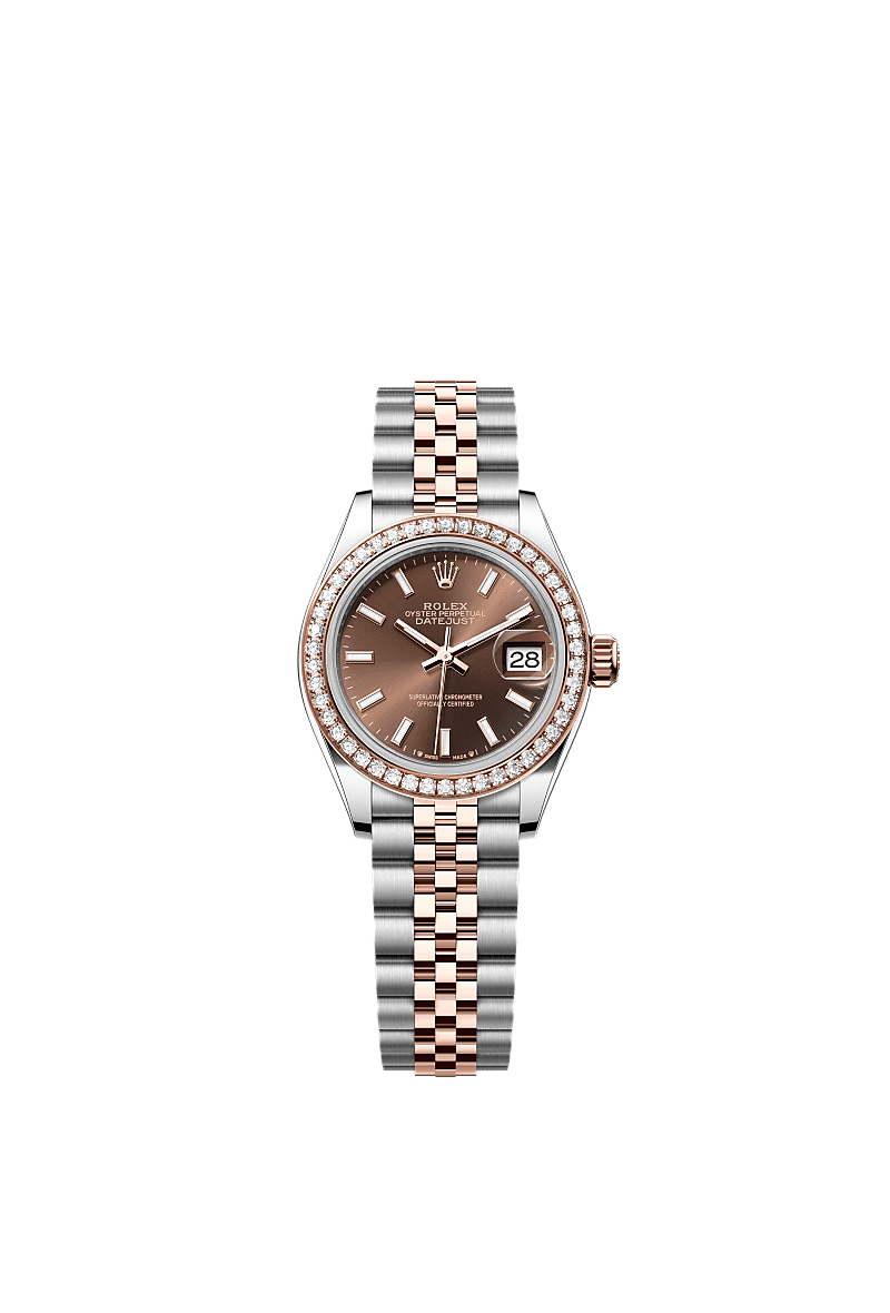Rolex - Lady-Datejust 28 Rolesor Rose Diamond / Jubilee / Chocolate — Ref. 279381RBR