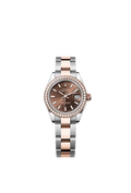 Rolex - Lady-Datejust 28 Rolesor Rose Diamond / Oyster / Chocolate — Ref. 279381RBR
