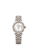 Rolex - Lady-Datejust 28 Rolesor Rose Diamond / Jubilee / White Roman — Ref. 279381RBR
