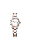 Rolex - Lady-Datejust 28 Rolesor Rose Diamond / Oyster / White Roman — Ref. 279381RBR
