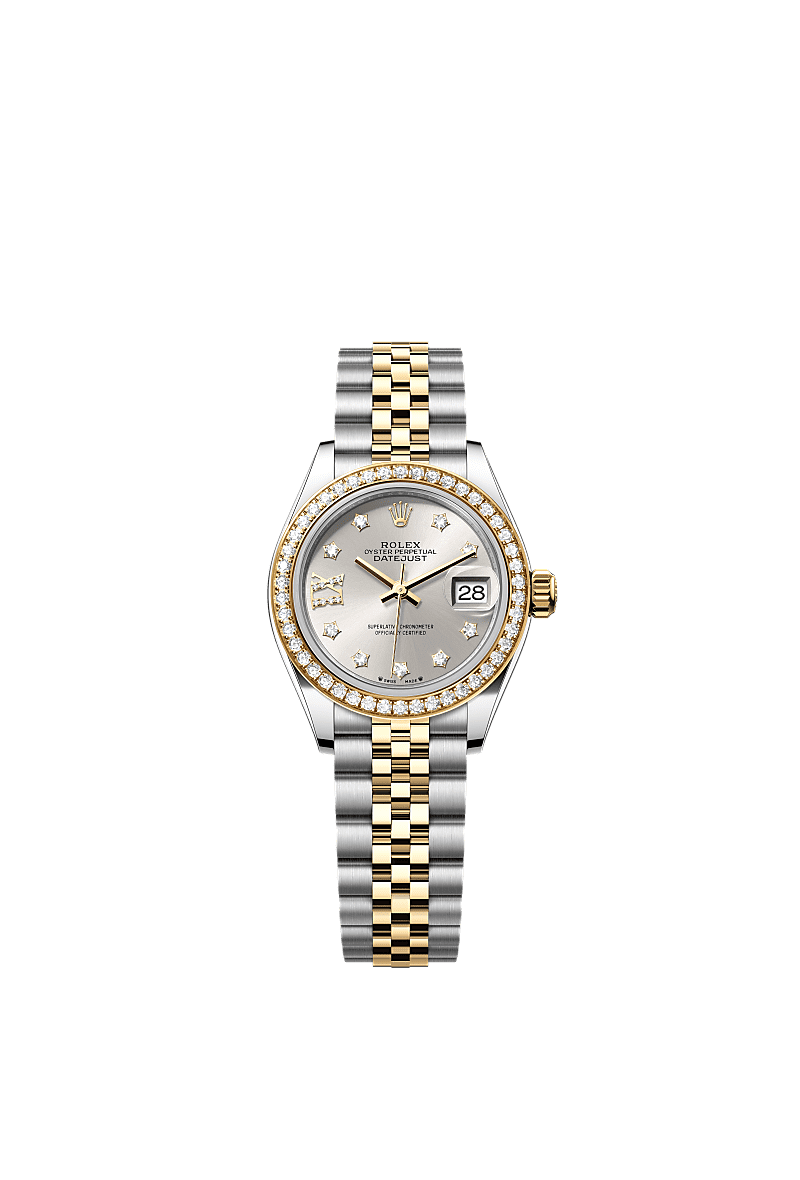 Rolex - Lady-Datejust 28 Rolesor Yellow Diamond / Jubilee / Silver Diamond — Ref. 279383RBR