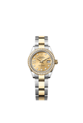 Rolex - Lady-Datejust 28 Rolesor Yellow Diamond / Oyster / Champagne Diamond — Ref. 279383RBR