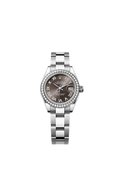 Rolex - Lady-Datejust 28 Stainless Steel / Diamond / Grey - Roman / Oyster — Ref. 279384RBR
