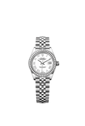 Rolex - Lady-Datejust 28 Stainless Steel / Diamond / White - Roman / Jubilee — Ref. 279384RBR