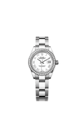 Rolex - Lady-Datejust 28 Stainless Steel / Diamond / White - Roman / Oyster — Ref. 279384RBR