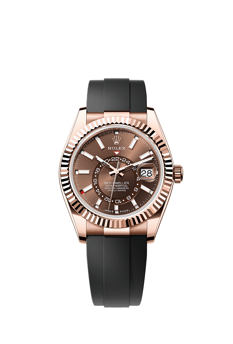 Rolex Sky-Dweller Everose / Chocolate / OysterFlex — Ref. 336235