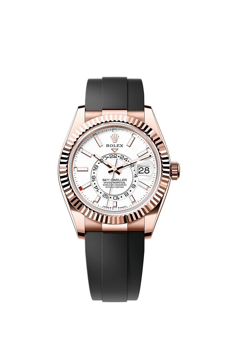 Rolex Sky-Dweller Everose / White / OysterFlex — Ref. 336235