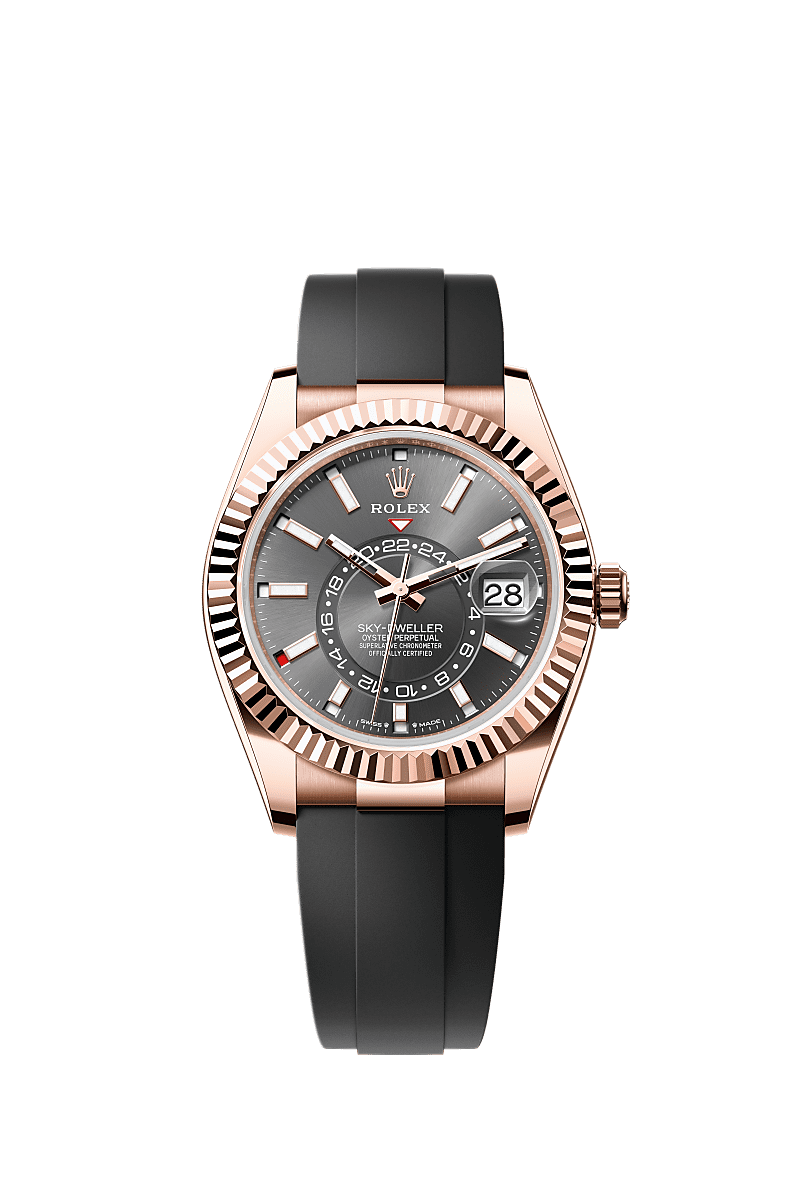 Rolex Sky-Dweller Everose / Slate / OysterFlex — Ref. 336235