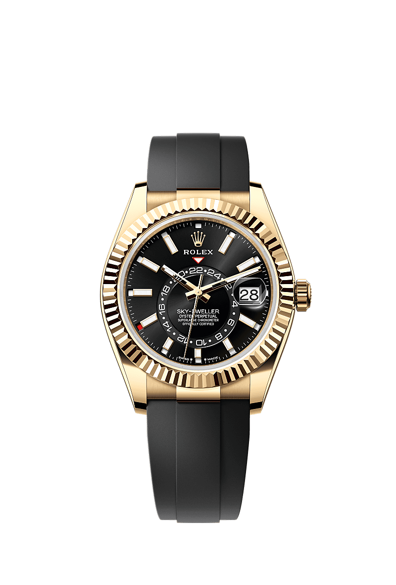 Rolex Sky-Dweller Yellow Gold / Black / OysterFlex — Ref. 336238