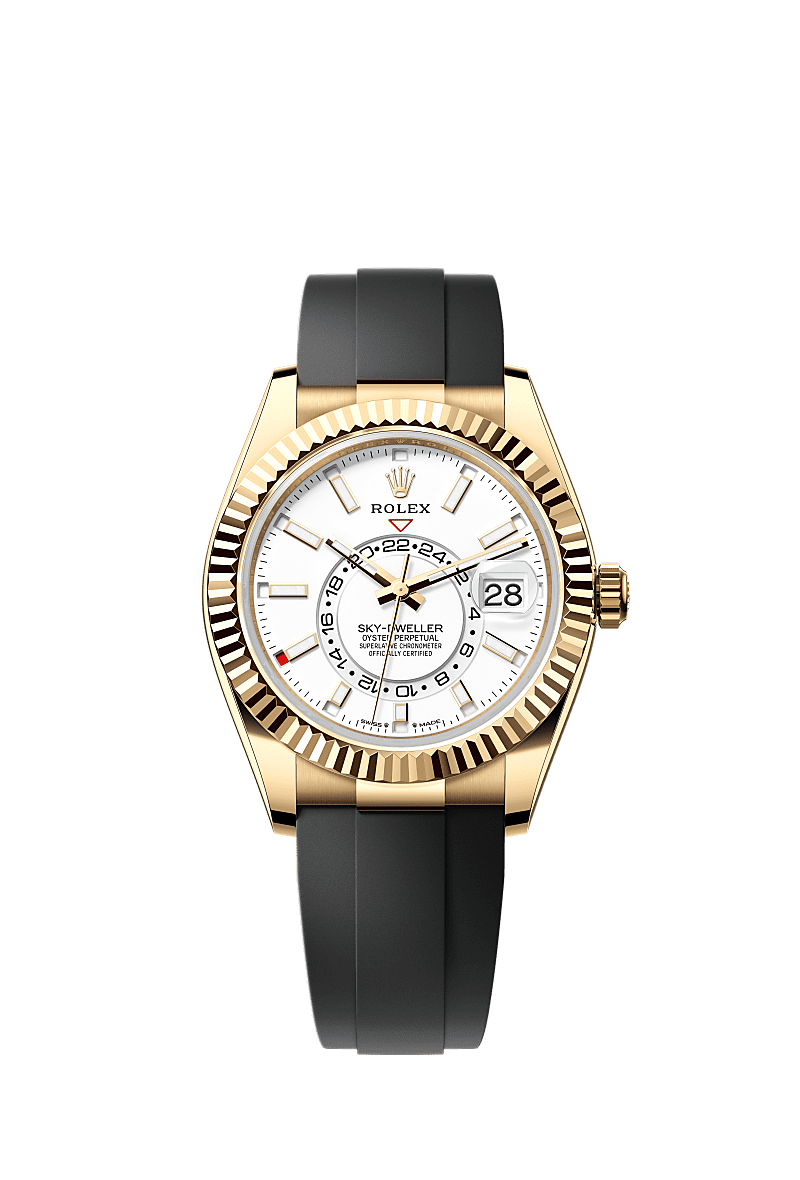 Rolex Sky-Dweller Yellow Gold / White / OysterFlex — Ref. 336238