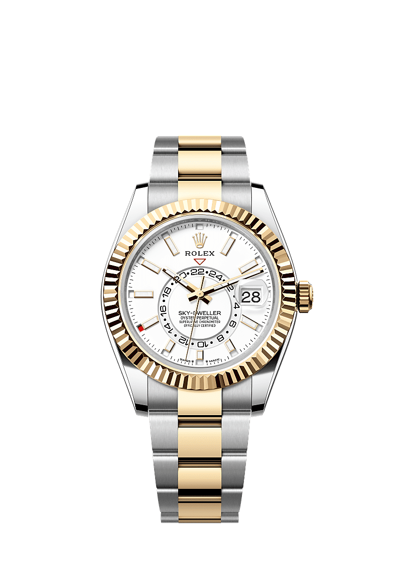 Rolex Sky-Dweller Stainless Steel - Yellow Gold / White / Oyster — Ref. 336933