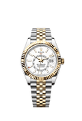 Rolex Sky-Dweller Stainless Steel - Yellow Gold / White / Jubilee — Ref. 336933