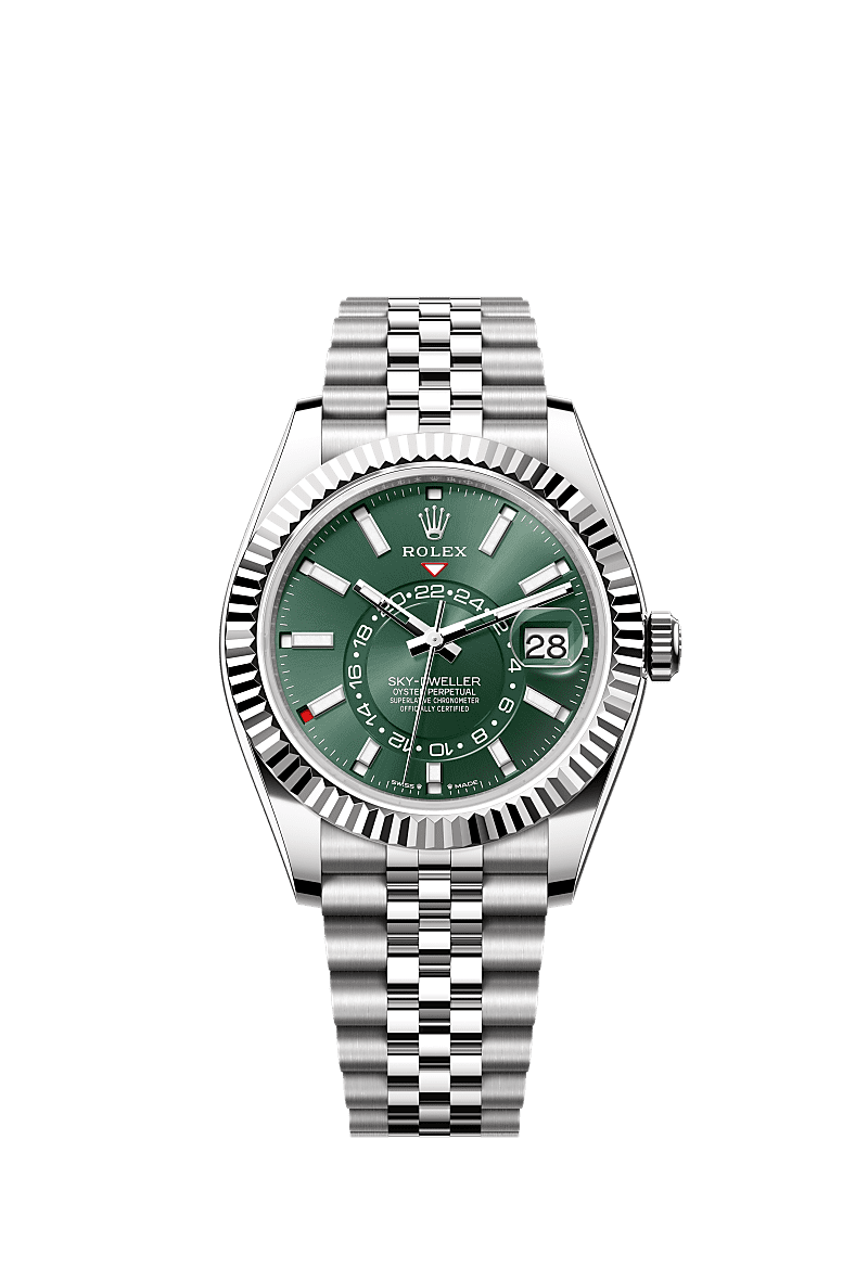 Rolex Sky-Dweller Stainless Steel - White Gold / Green / Jubilee — Ref. 336934