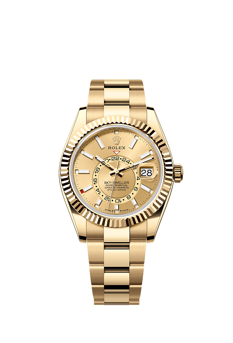 Rolex Sky-Dweller Yellow Gold / Champagne / Oyster — Ref. 336938