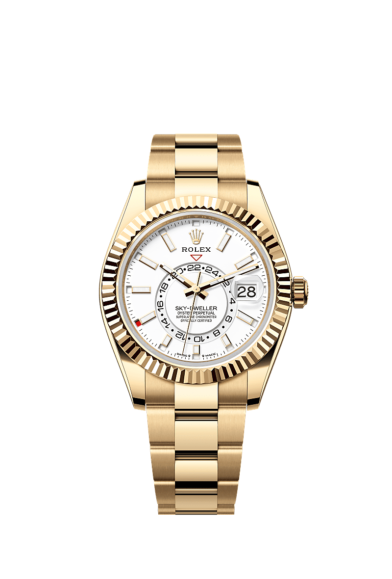 Rolex Sky-Dweller Yellow Gold / White / Oyster — Ref. 336938