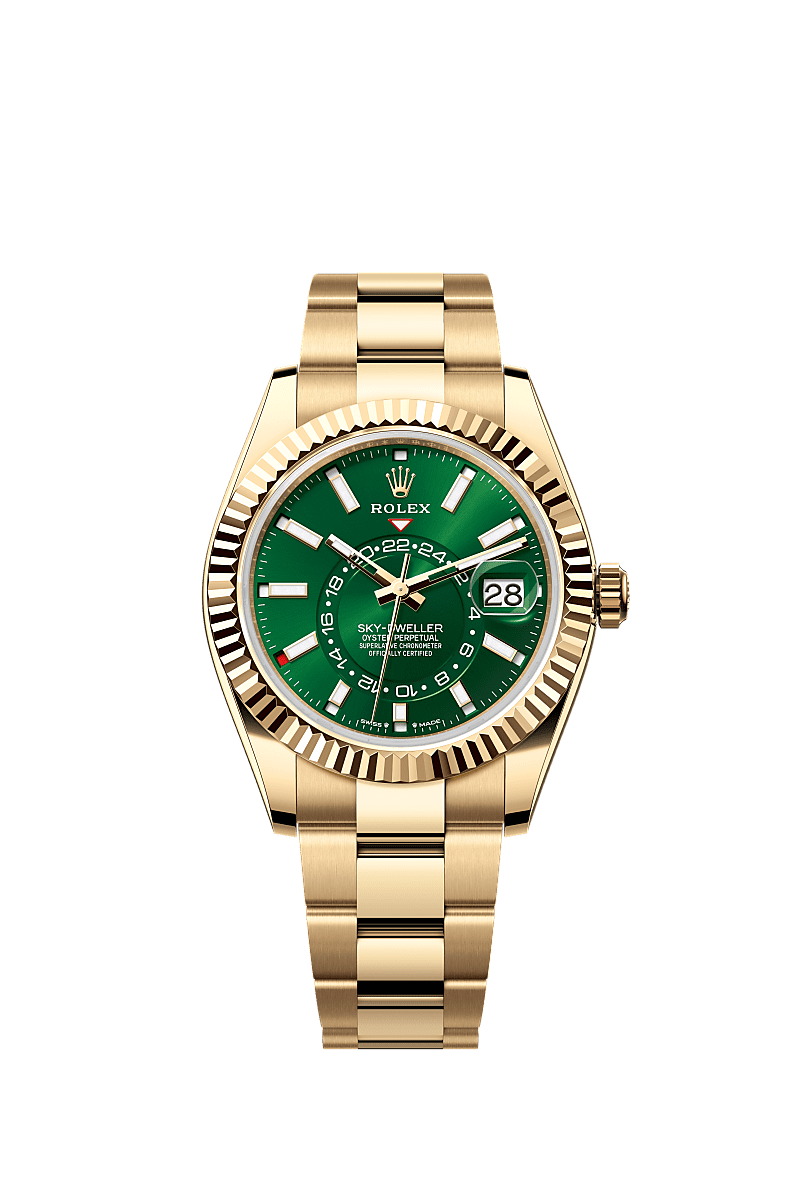 Rolex - Sky-Dweller Yellow Gold / Green / Oyster — Ref. 336938