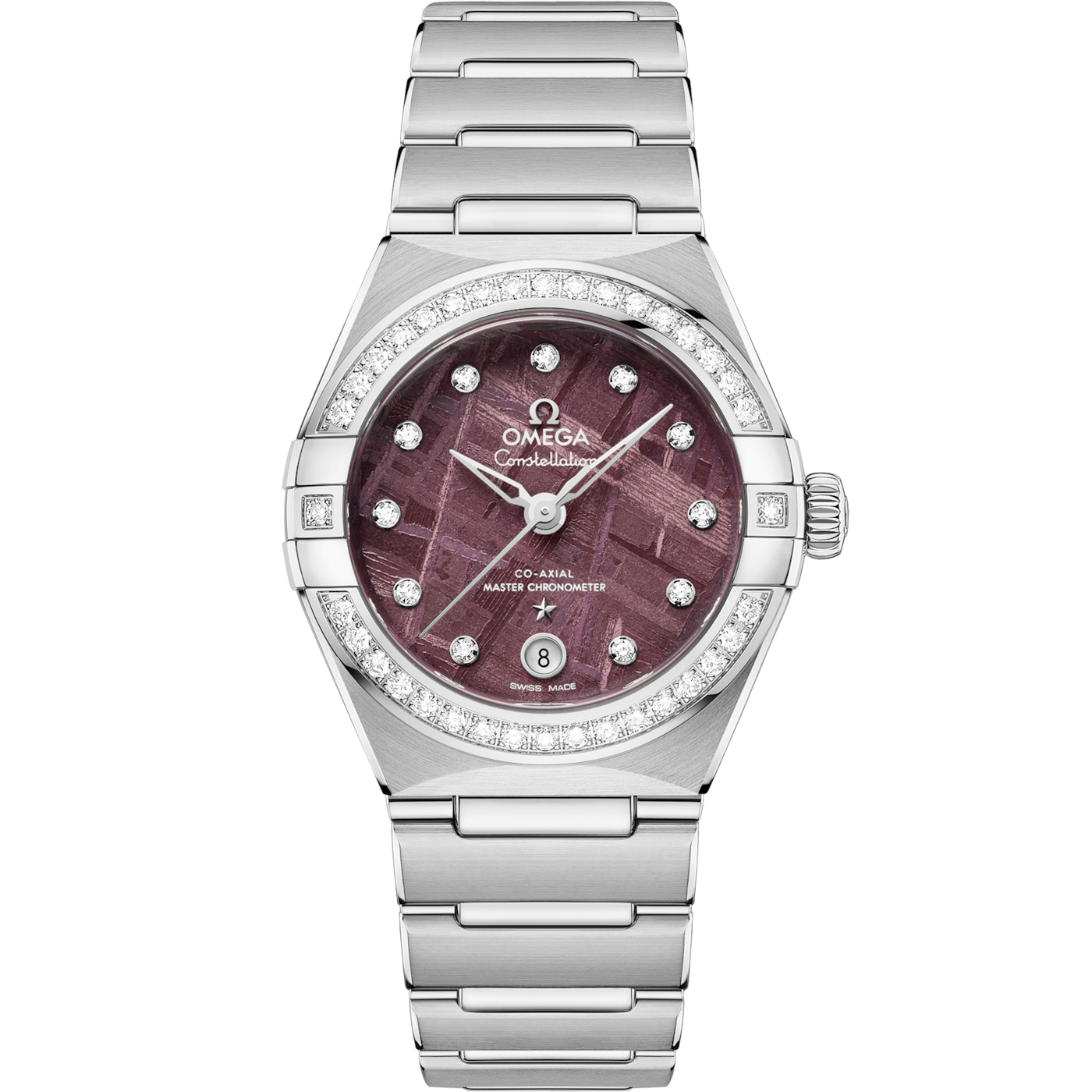 Omega Constellation Manhattan 29 Co-Axial Master Chronometer Stainless Steel - Diamond / Purple Meteorite — Ref. 131.15.29.20.99.001