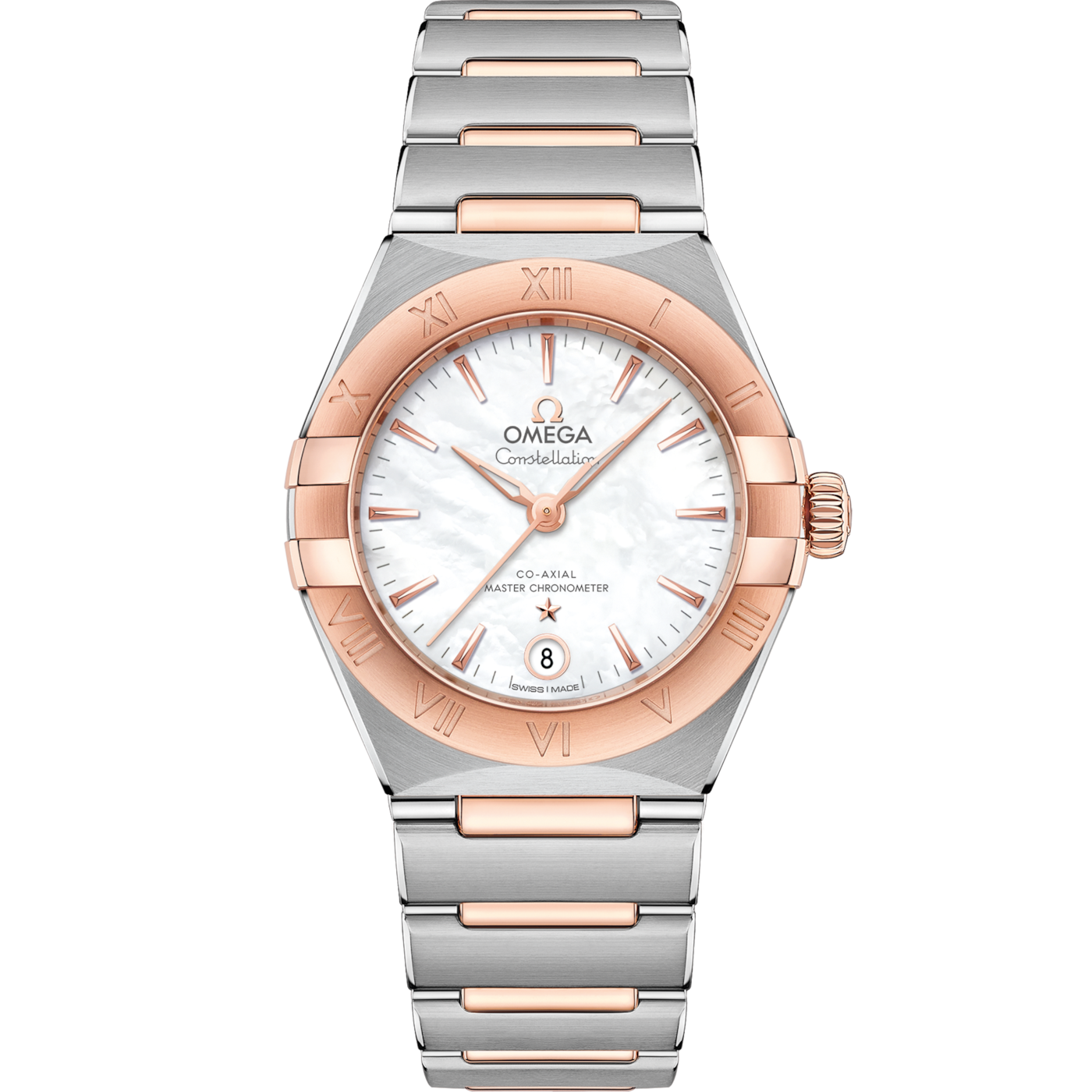 Omega Constellation Manhattan 29 Co-Axial Master Chronometer Stainless Steel / Sedna Gold / MOP — Ref. 131.20.29.20.05.001
