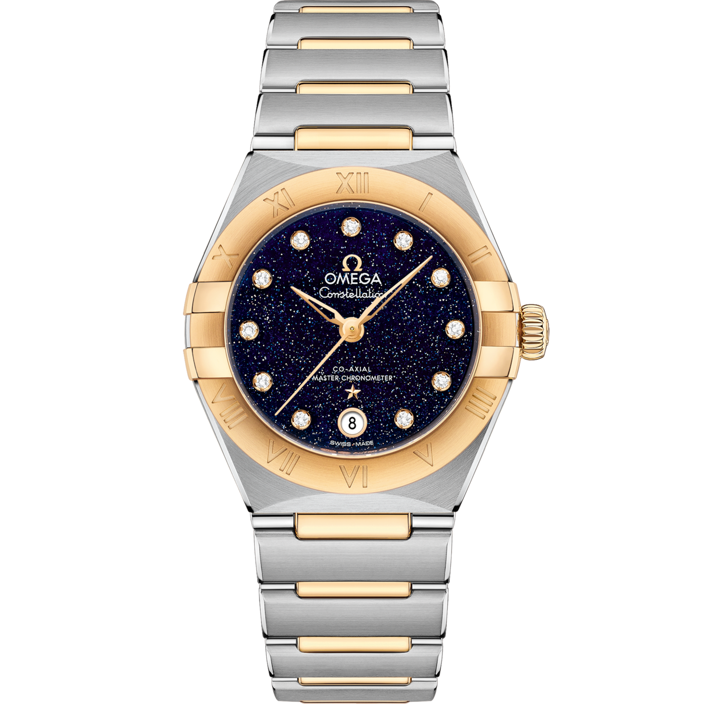 Omega Constellation Manhattan 29 Co-Axial Master Chronometer Stainless Steel / Yellow Gold / Aventurine — Ref. 131.20.29.20.53.001