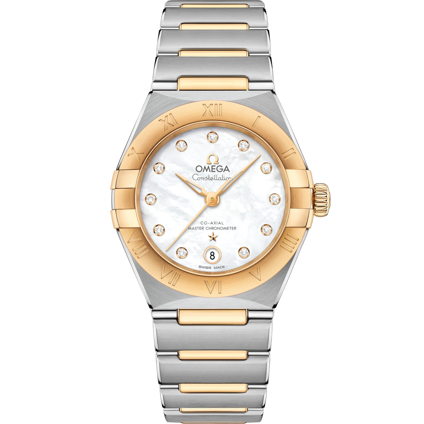 Omega Constellation Manhattan 29 Co-Axial Master Chronometer Stainless Steel / Yellow Gold / MOP — Ref. 131.20.29.20.55.002