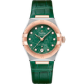 Omega Constellation Manhattan 29 Co-Axial Master Chronometer Stainless Steel / Sedna Gold / Green Aventurine — Ref. 131.23.29.20.99.001