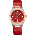 Omega Constellation Manhattan 29 Co-Axial Master Chronometer Stainless Steel / Sedna Gold / Red Aventurine — Ref. 131.23.29.20.99.002