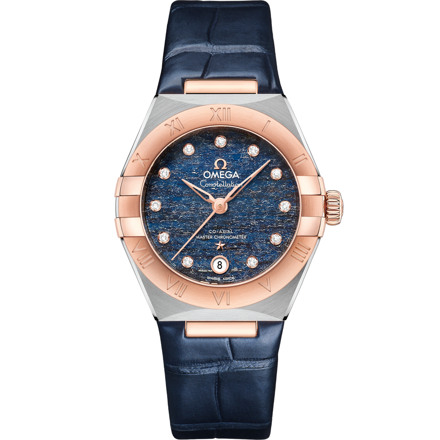 Omega Constellation Manhattan 29 Co-Axial Master Chronometer Stainless Steel / Sedna Gold / Blue Aventurine — Ref. 131.23.29.20.99.003