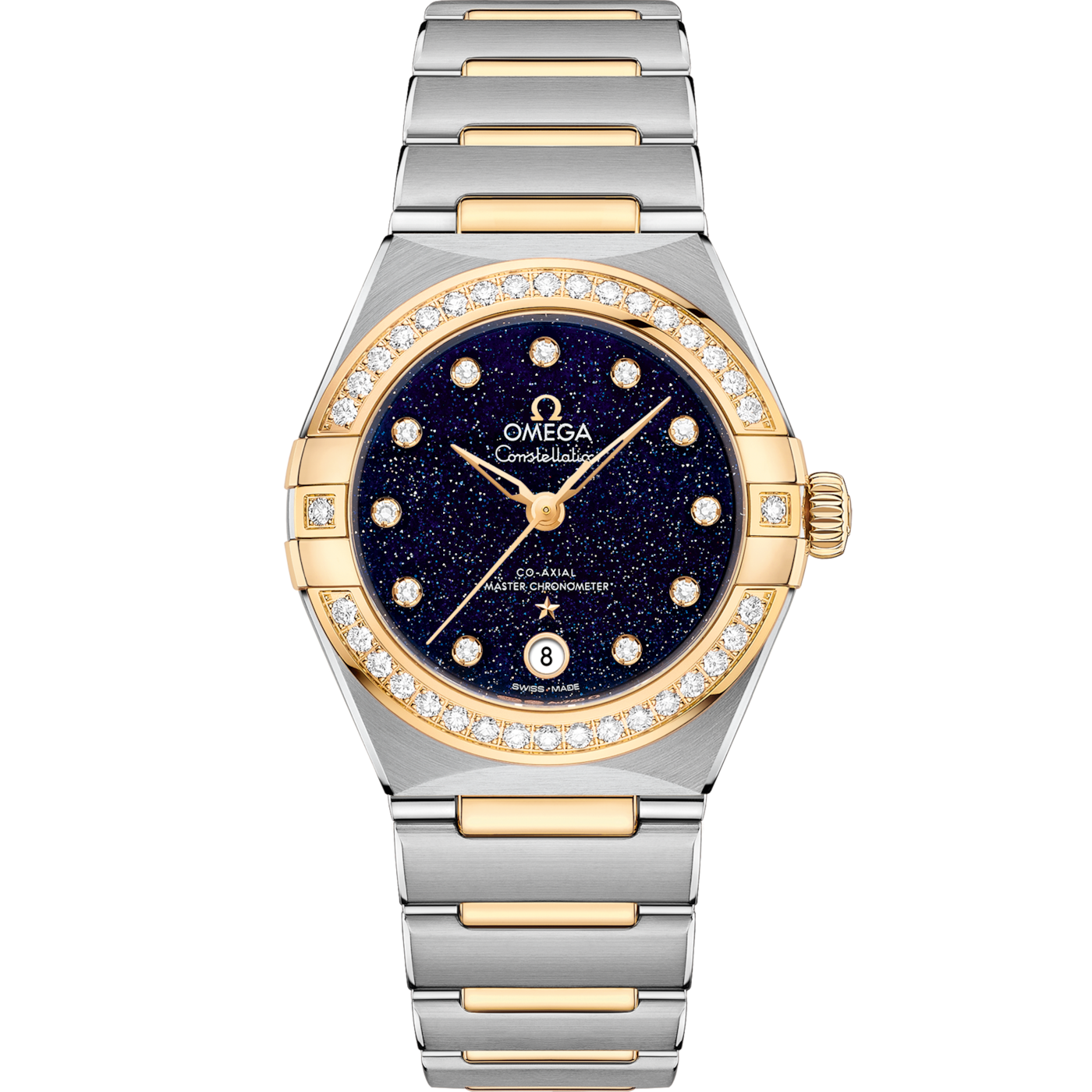 Omega Constellation Manhattan 29 Co-Axial Master Chronometer Stainless Steel / Yellow Gold / Aventurine / Diamond — Ref. 131.25.29.20.53.001