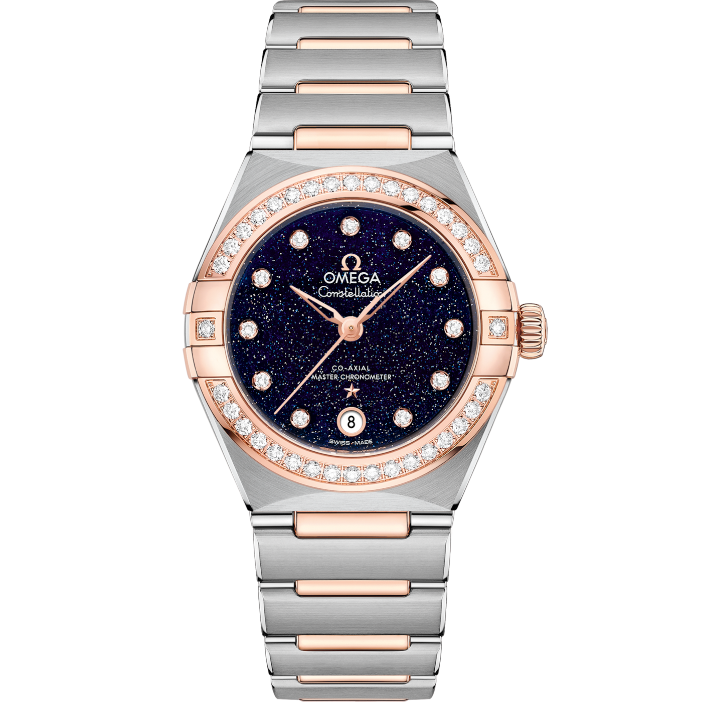 Omega Constellation Manhattan 29 Co-Axial Master Chronometer Stainless Steel / Sedna Gold / Aventurine / Diamond — Ref. 131.25.29.20.53.002