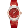 Omega Constellation Manhattan 29 Co-Axial Master Chronometer Stainless Steel / Sedna Gold / Diamond / Red Aventurine — Ref. 131.28.29.20.99.002