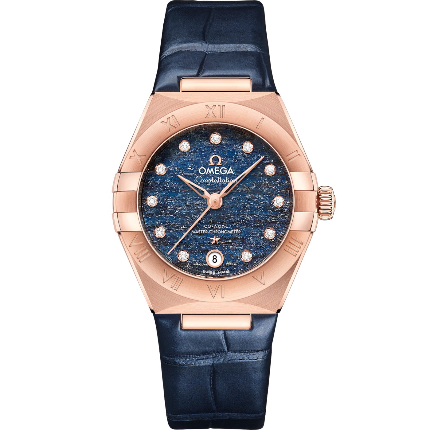 Omega Constellation Manhattan 29 Co-Axial Master Chronometer Sedna Gold / Blue Aventurine — Ref. 131.53.29.20.99.001