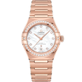 Omega Constellation Manhattan 29 Co-Axial Master Chronometer Sedna Gold / MOP / Diamond — Ref. 131.55.29.20.55.001