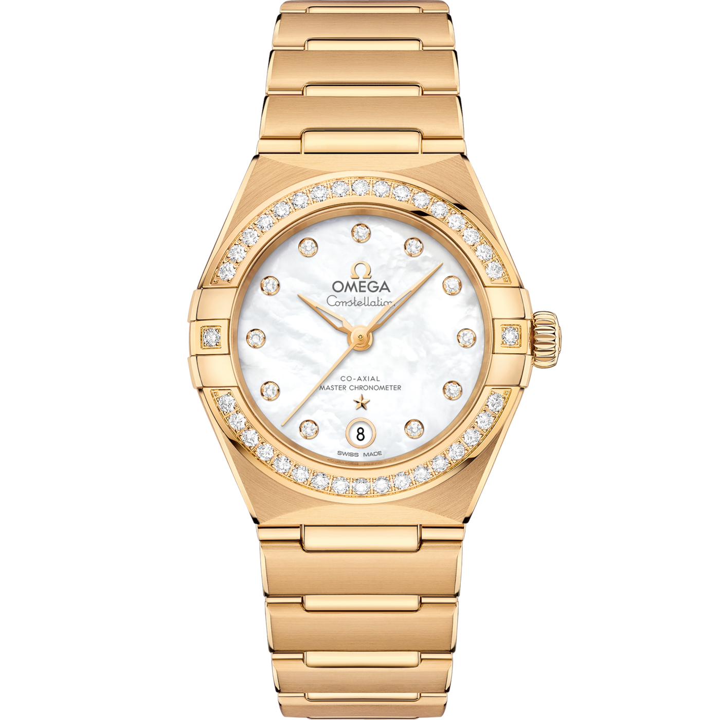 Omega Constellation Manhattan 29 Co-Axial Master Chronometer Yellow Gold / MOP / Diamond — Ref. 131.55.29.20.55.002