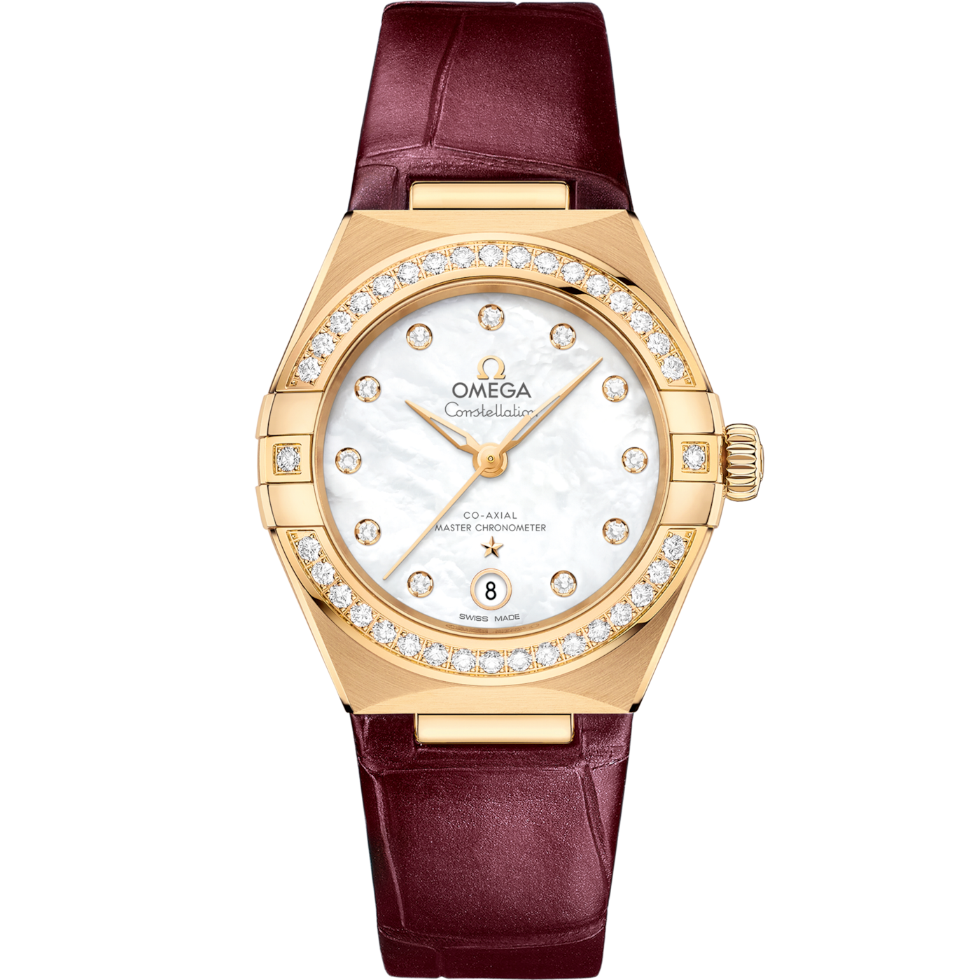Omega Constellation Manhattan 29 Co-Axial Master Chronometer Yellow Gold / Diamond / MOP — Ref. 131.58.29.20.55.001