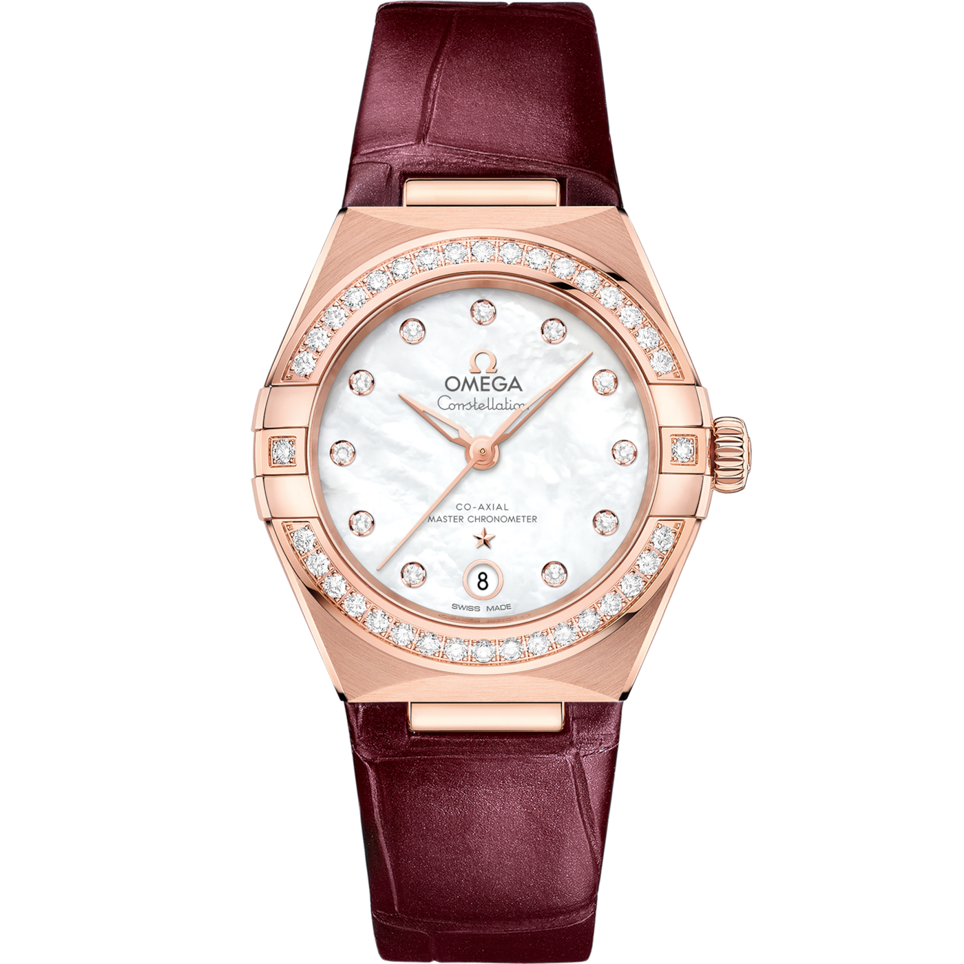 Omega Constellation Manhattan 29 Co-Axial Master Chronometer Sedna Gold / Diamond / MOP — Ref. 131.58.29.20.55.002