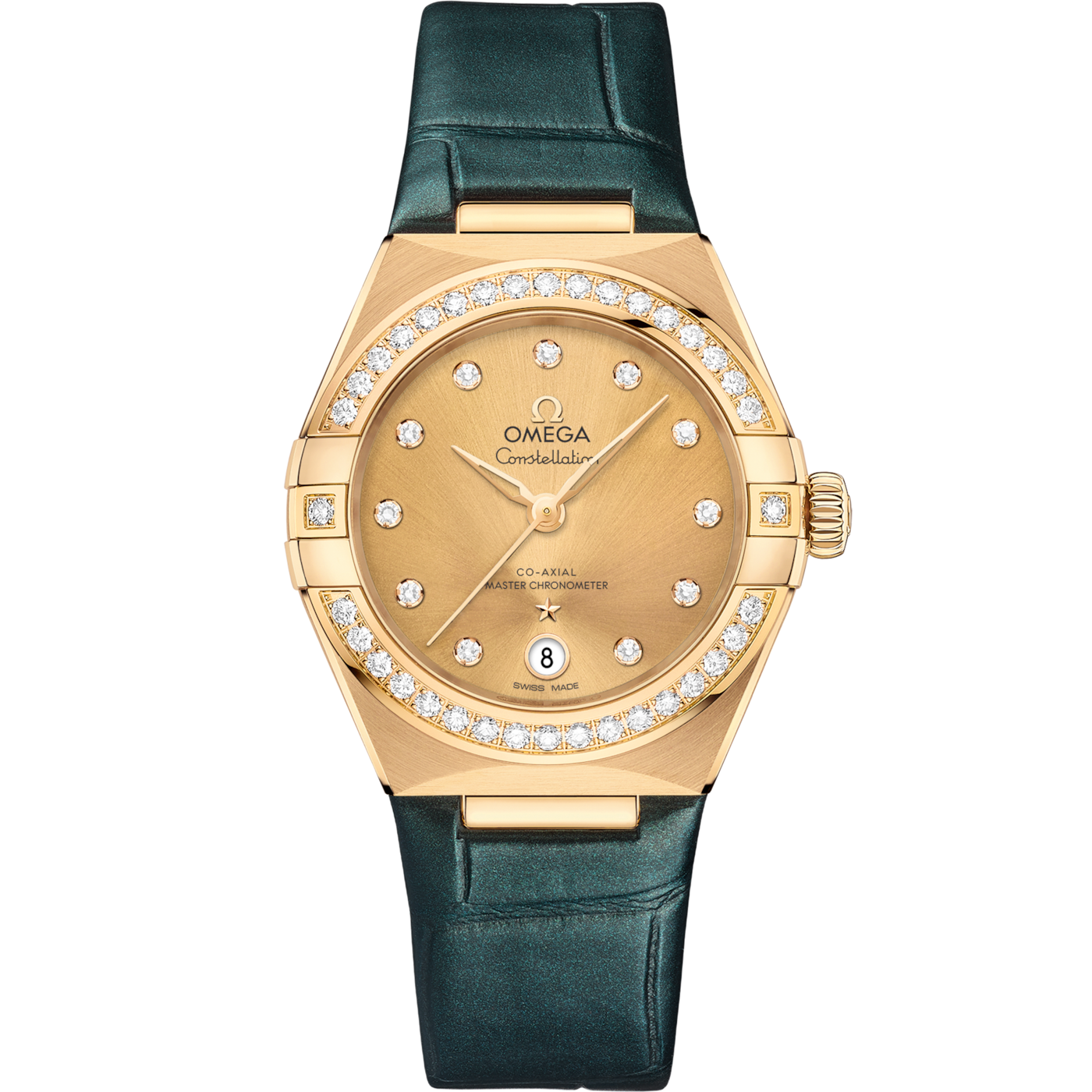 Omega Constellation Manhattan 29 Co-Axial Master Chronometer Yellow Gold / Diamond / Champagne - Diamond — Ref. 131.58.29.20.58.001